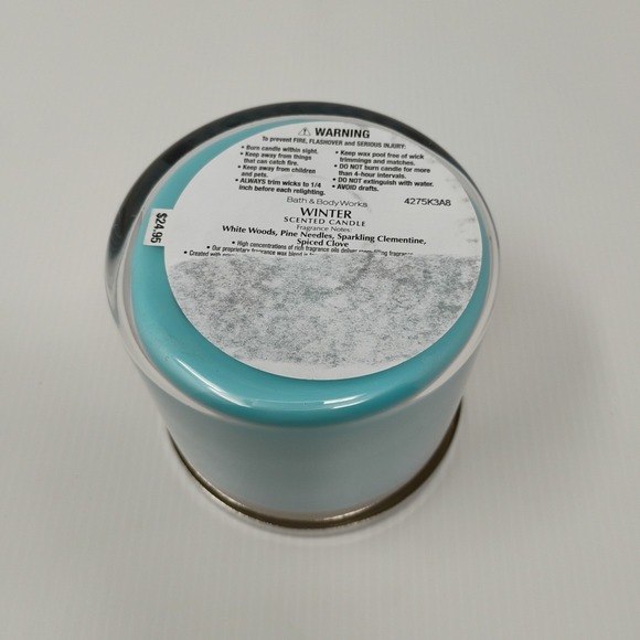 Bath & Body Works WINTER 3-Wick Candle Soy Wax Blend Large Blue Exclusive Scent - Picture 3 of 6